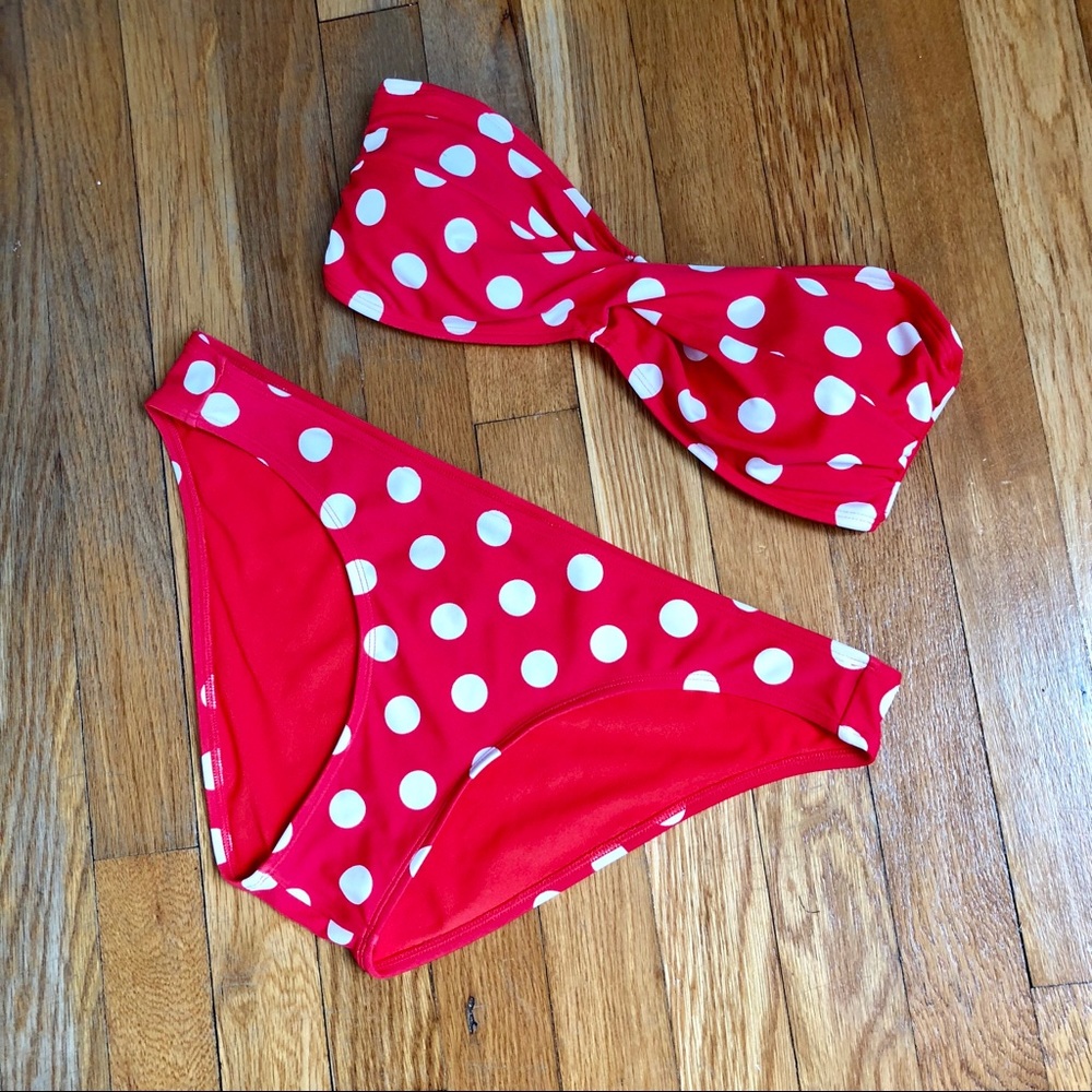 Red & White Polka Dot Bikini Arizona Jean Med & Lg